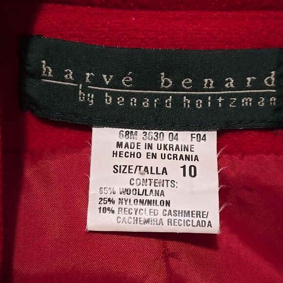 VTG Red Wool Cashmere Blazer Sz10 Jacket Harve Bernard Ukraine Cottage Fairy Lux - Picture 4 of 11